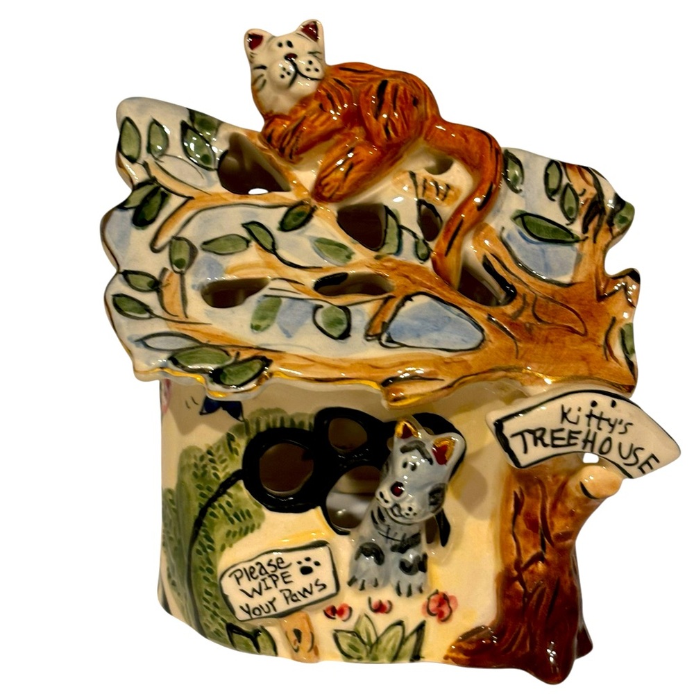 Heather Goldminc Creation kitty treehouse tea light